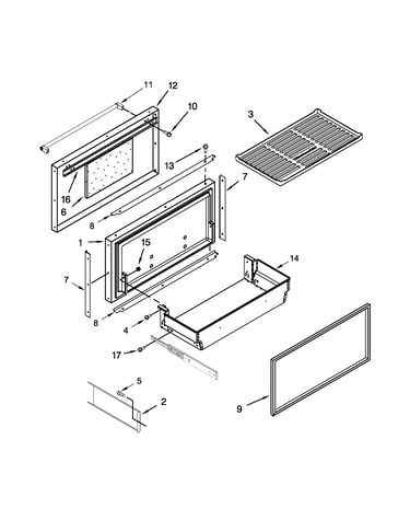 Freezer door and basket parts
