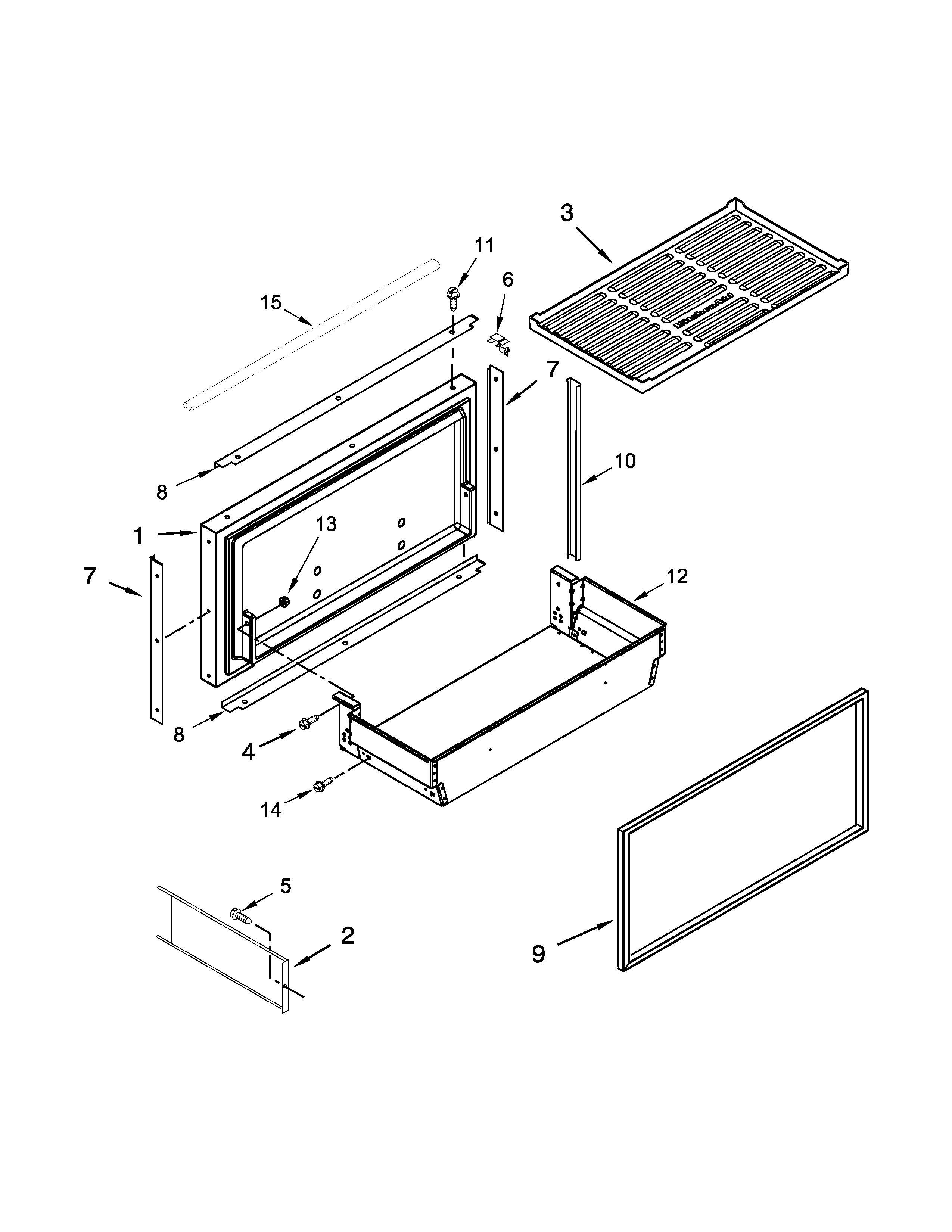 Freezer door and basket parts