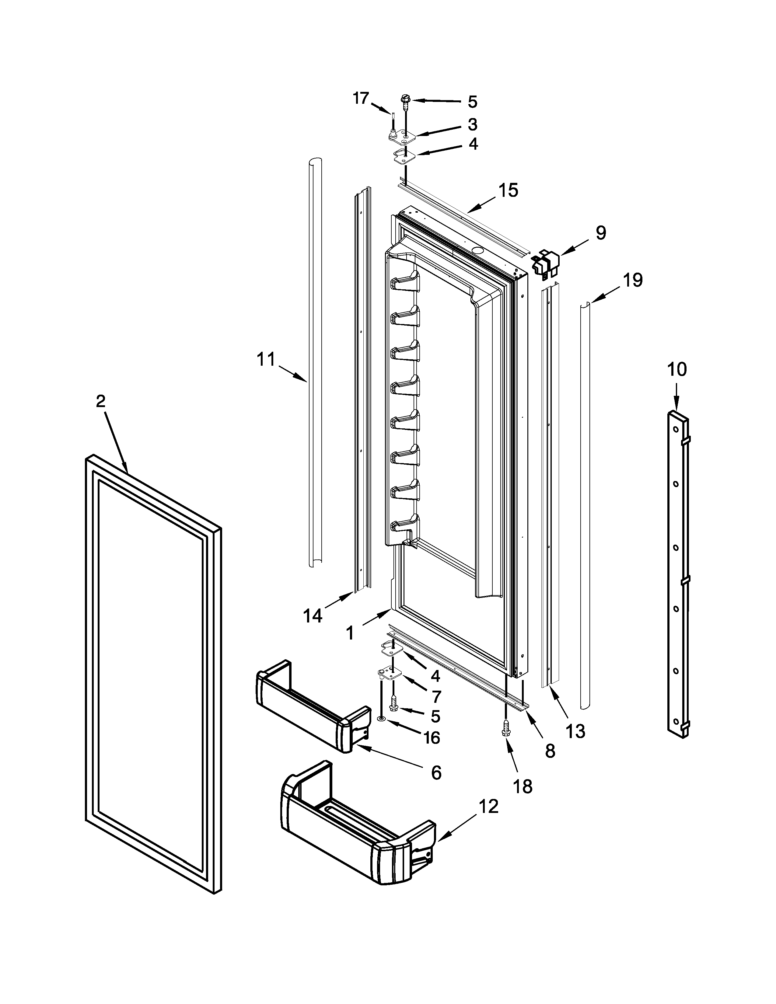Refrigerator door parts