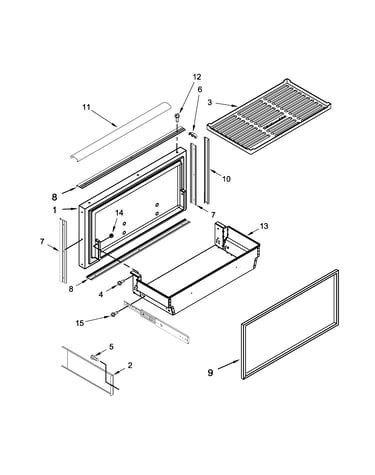 Freezer door and basket parts
