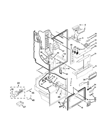 Liner and ice maker parts