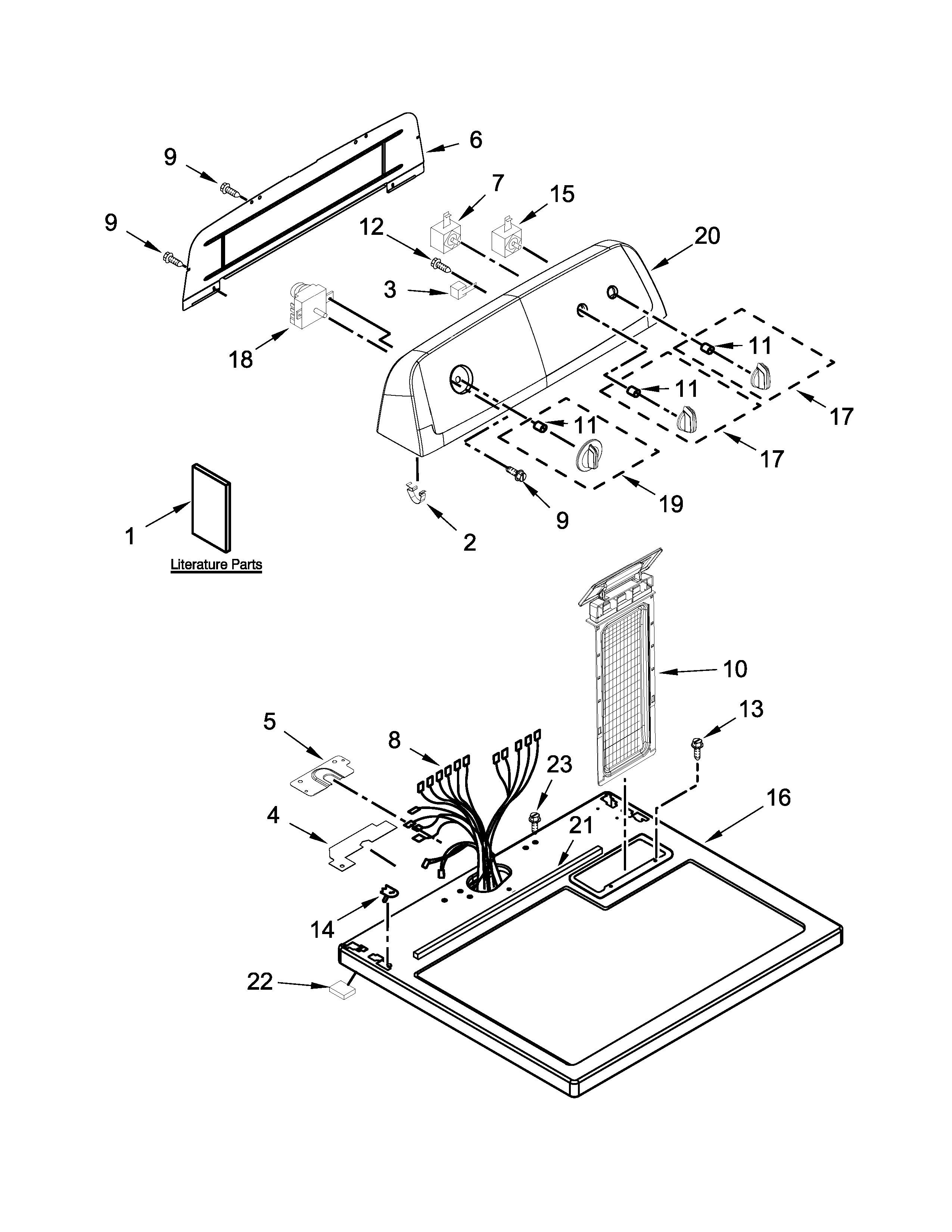 Top and console parts