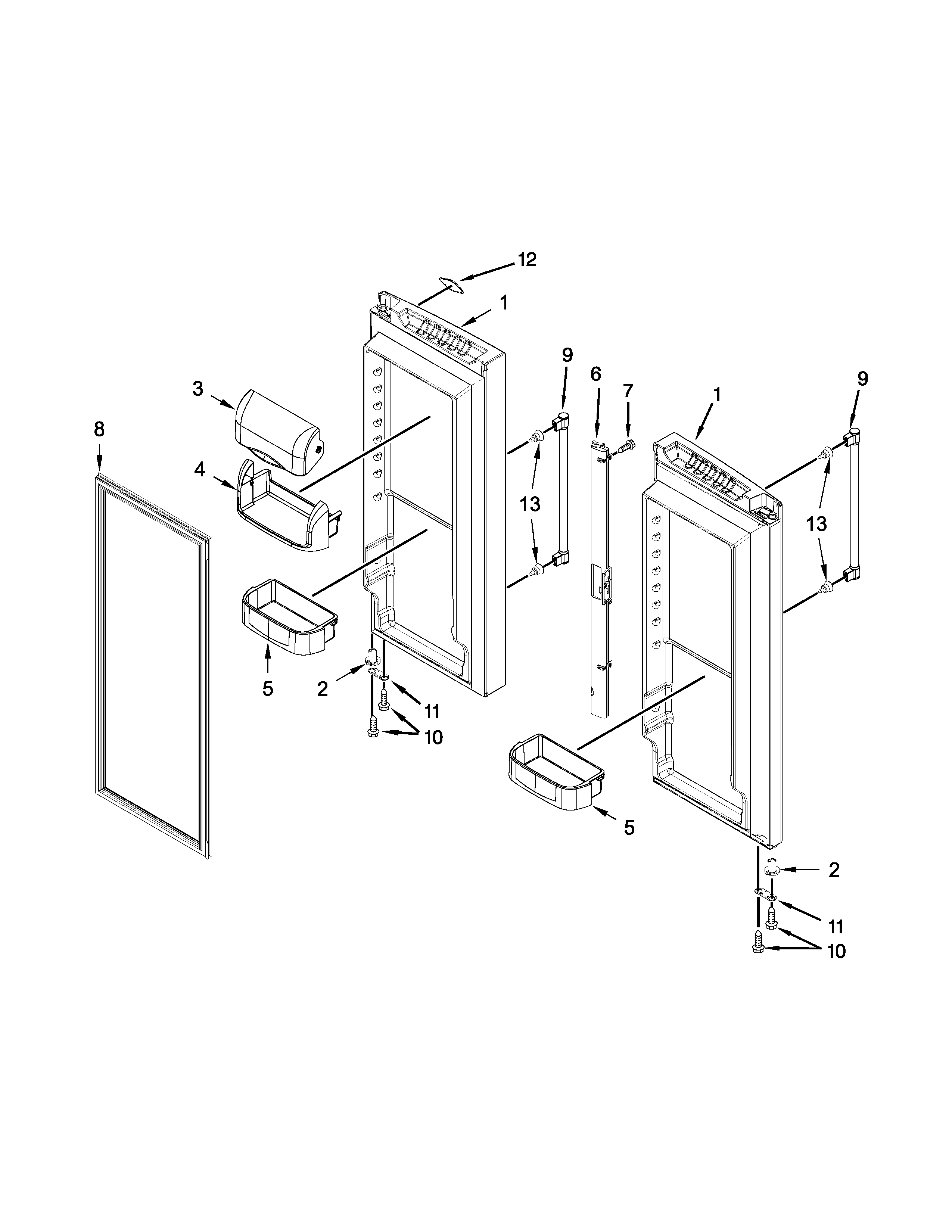 Refrigerator door parts