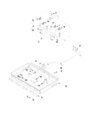 Burner box, gas valves and switches