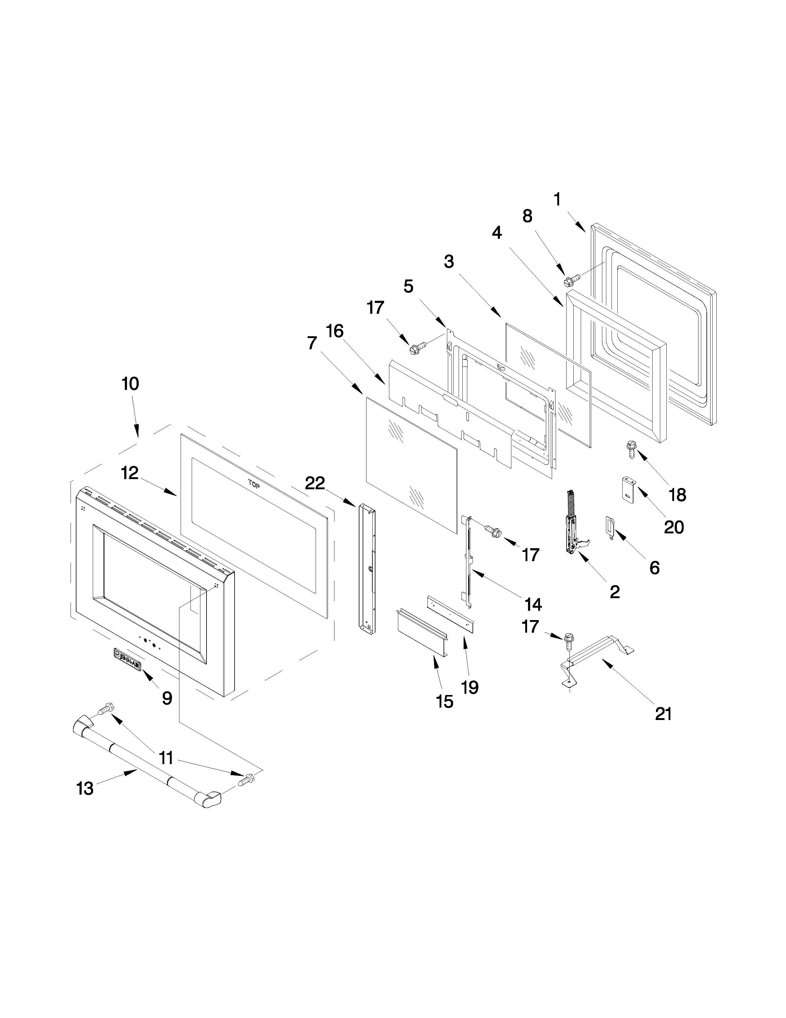 OVEN DOOR PARTS