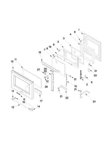 30" oven door parts