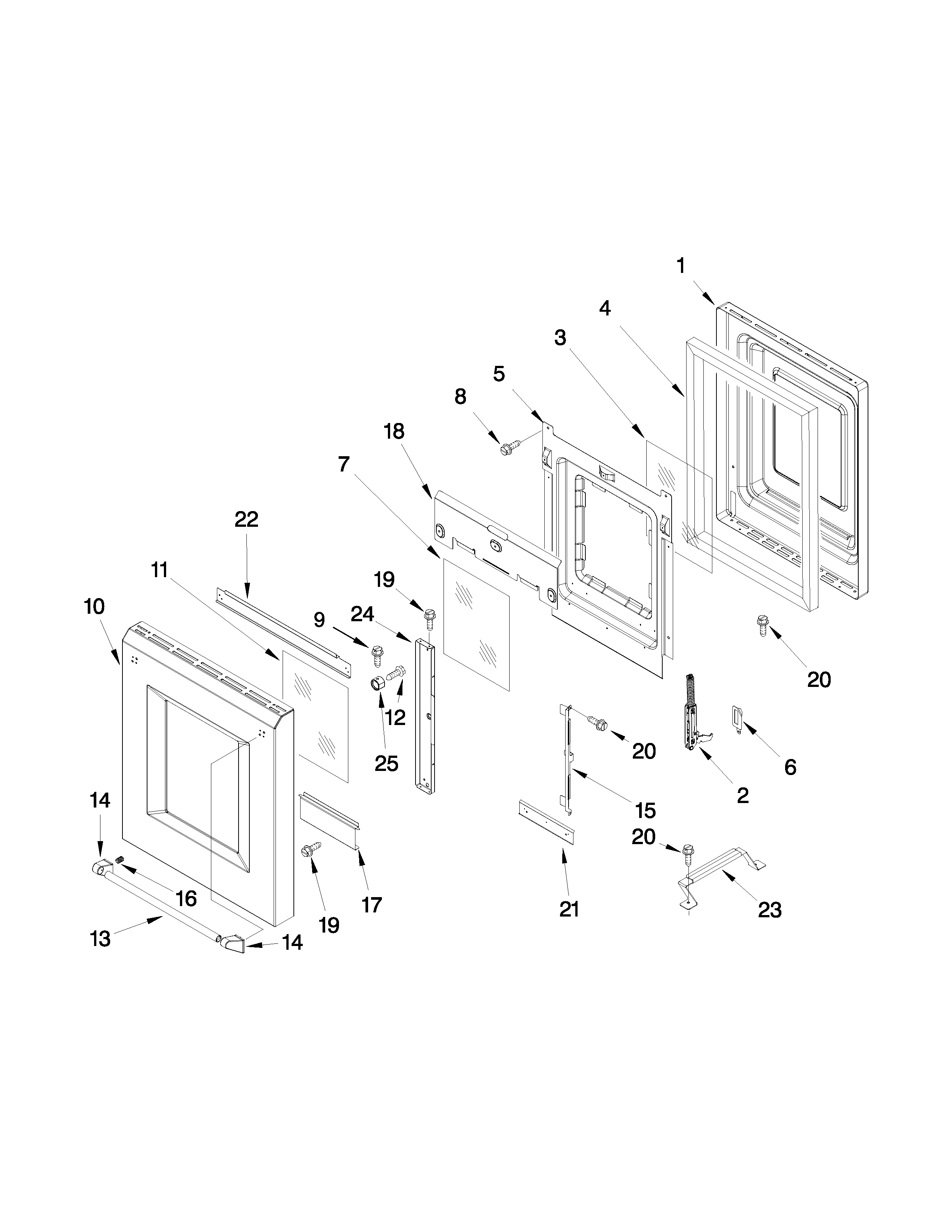 18" oven door parts