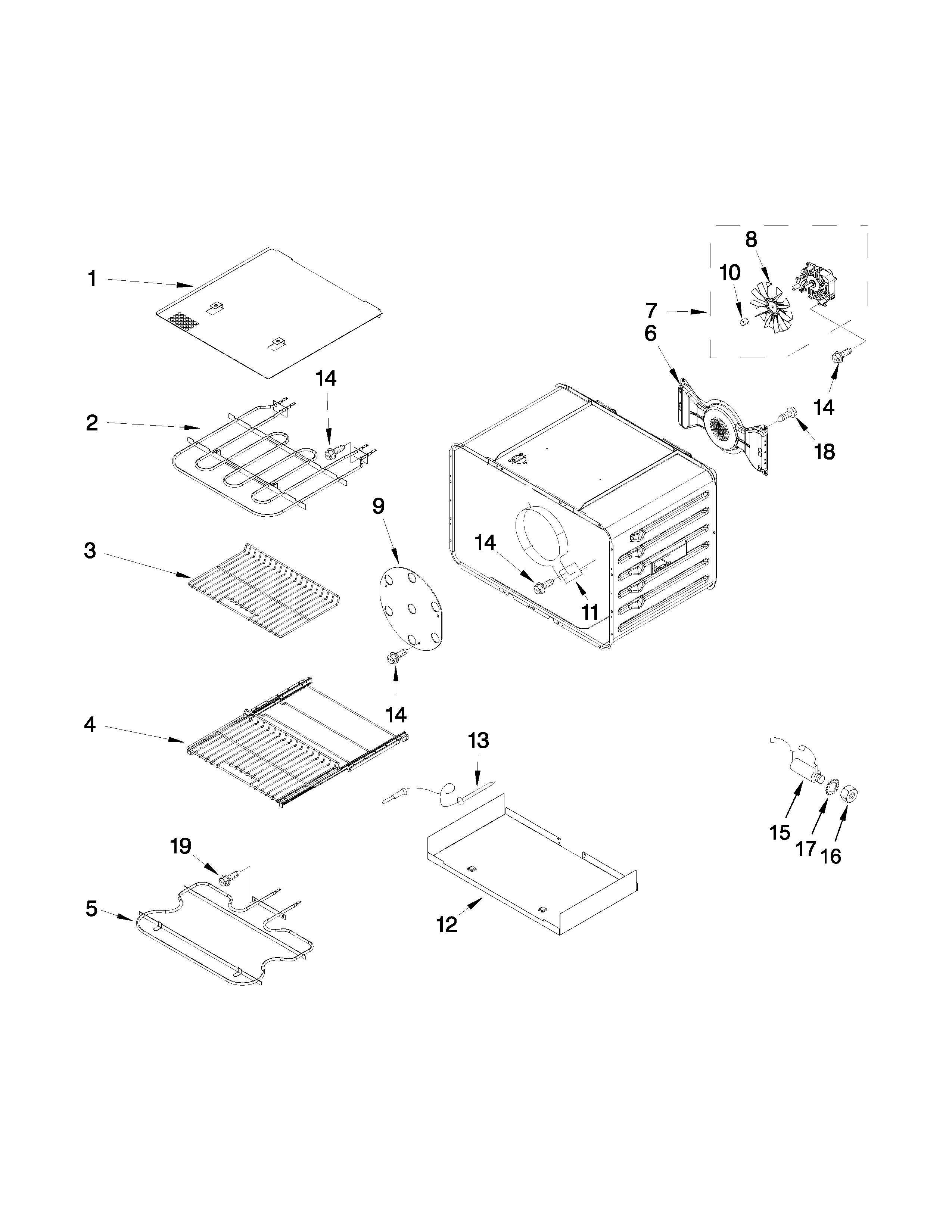 30" internal oven parts
