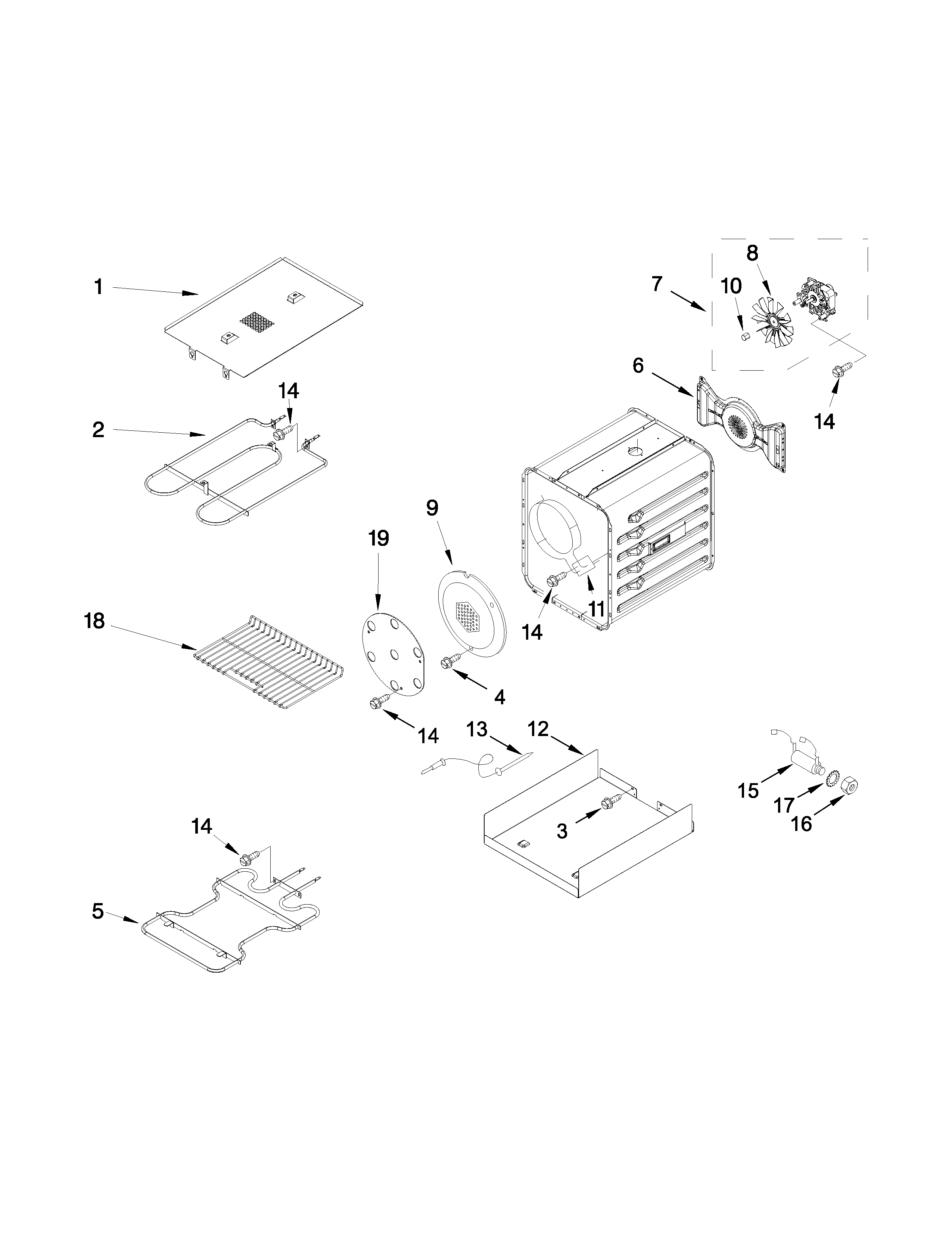 18" internal oven parts