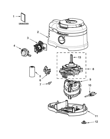 Motor and housing unit parts