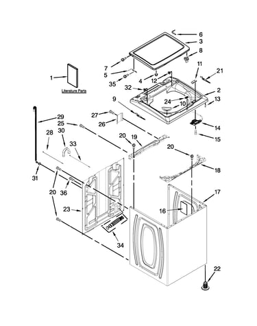 Top and cabinet parts