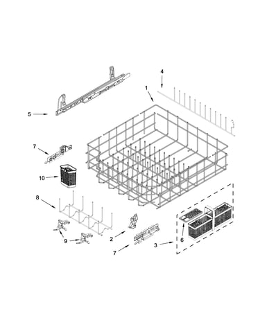 Lower rack and track parts