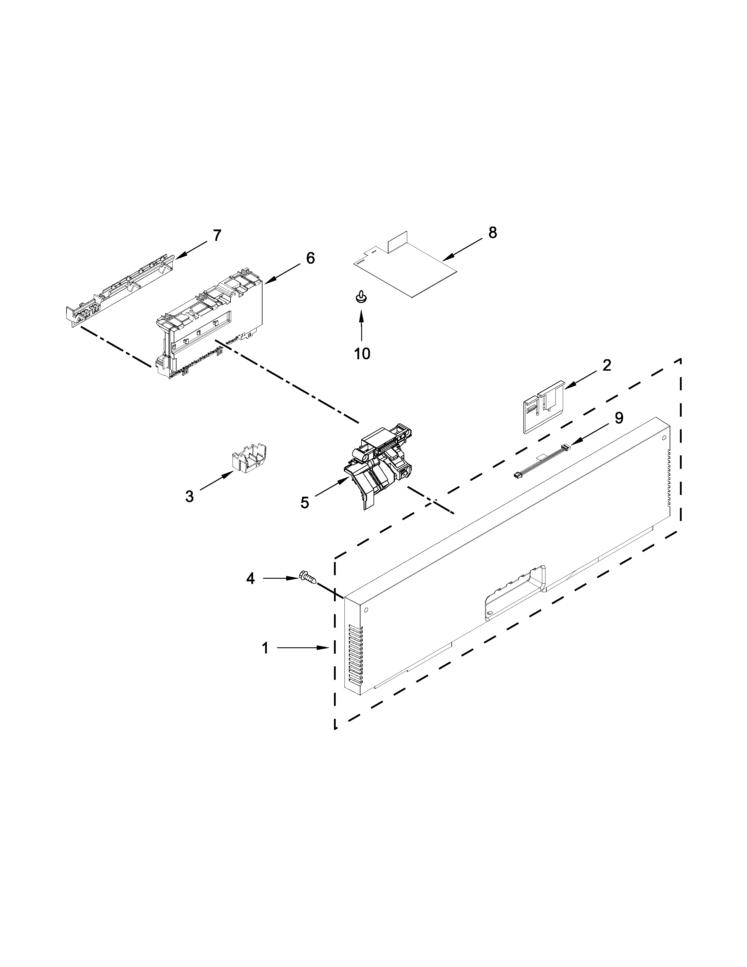 Control panel and latch parts