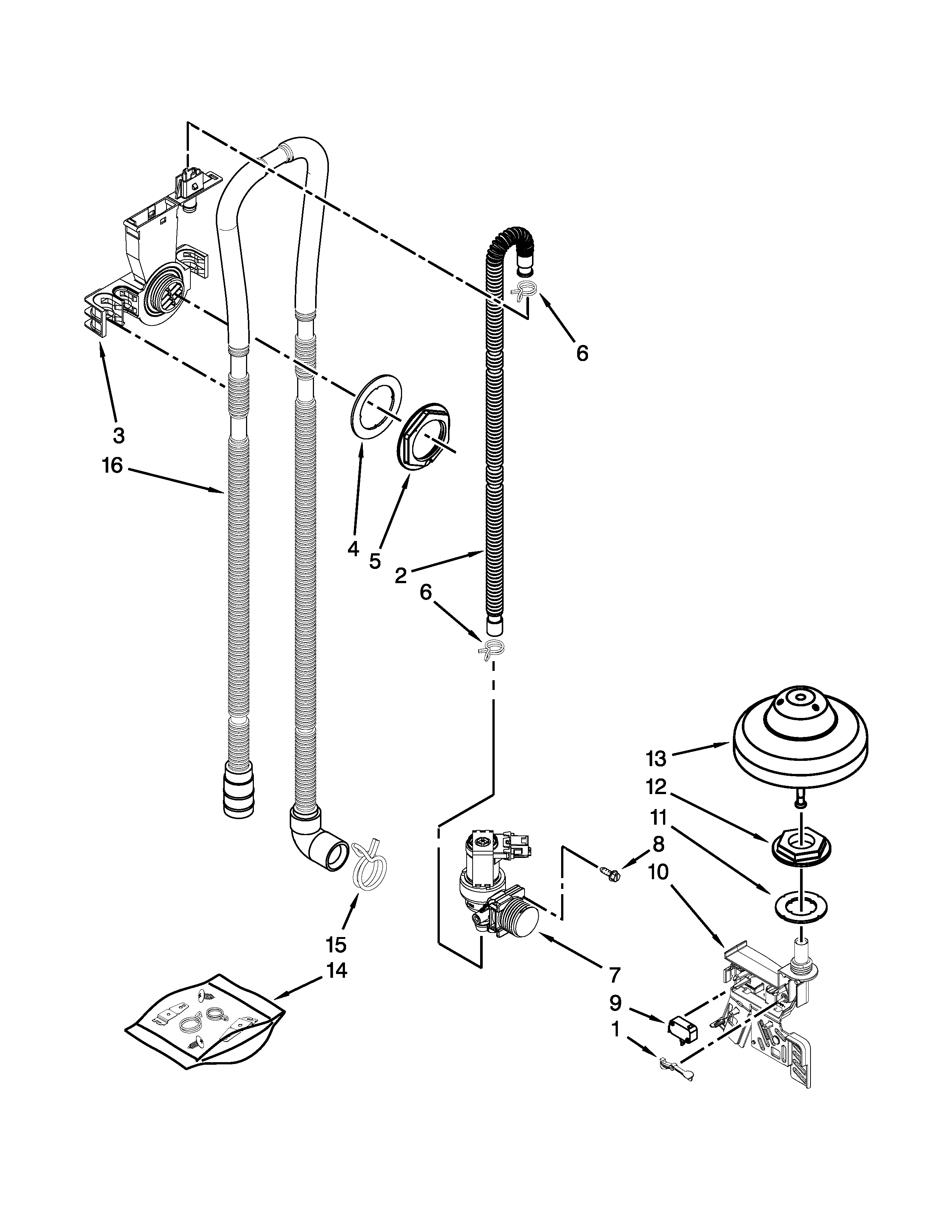 Fill, drain and overfill parts
