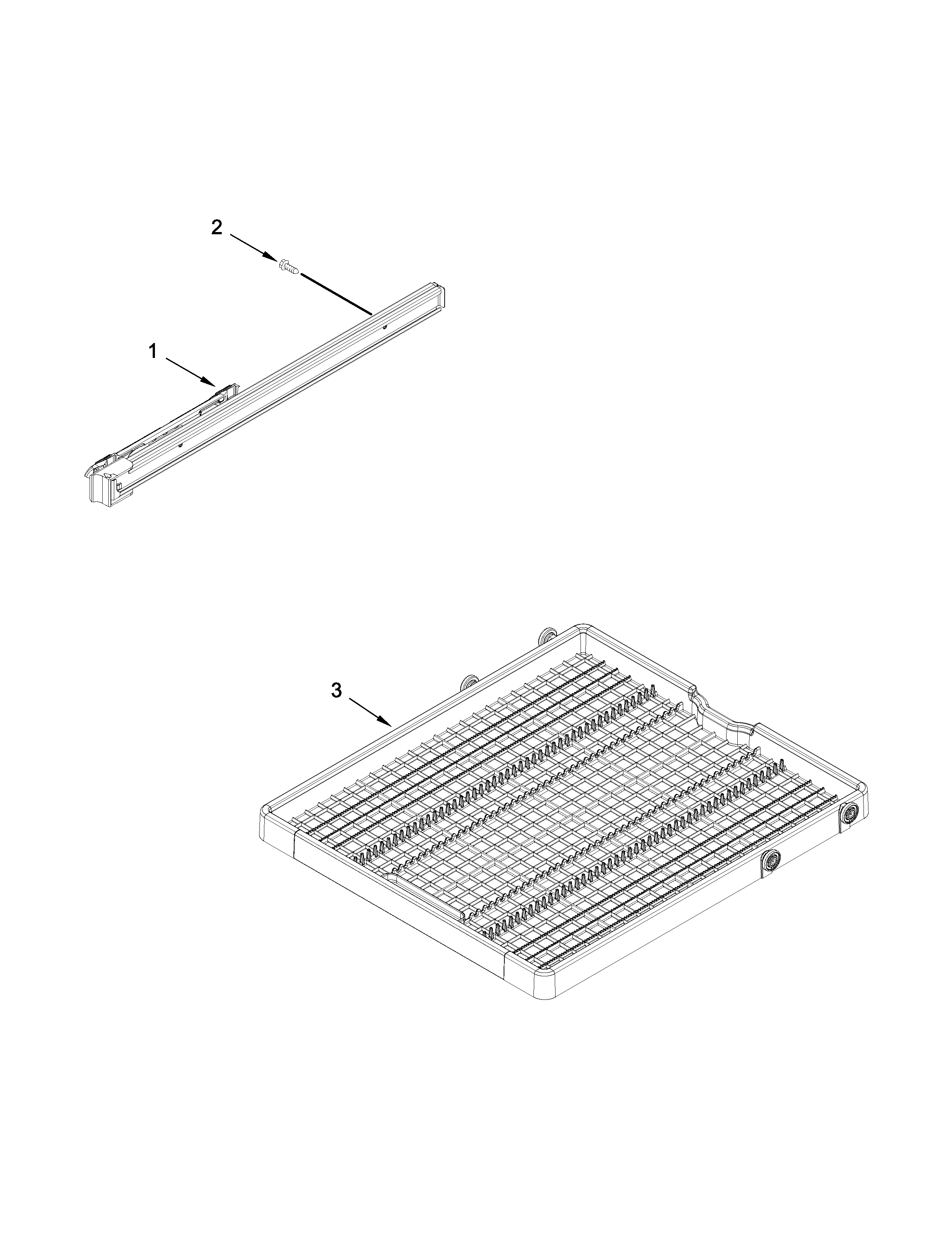 Third level rack and track parts
