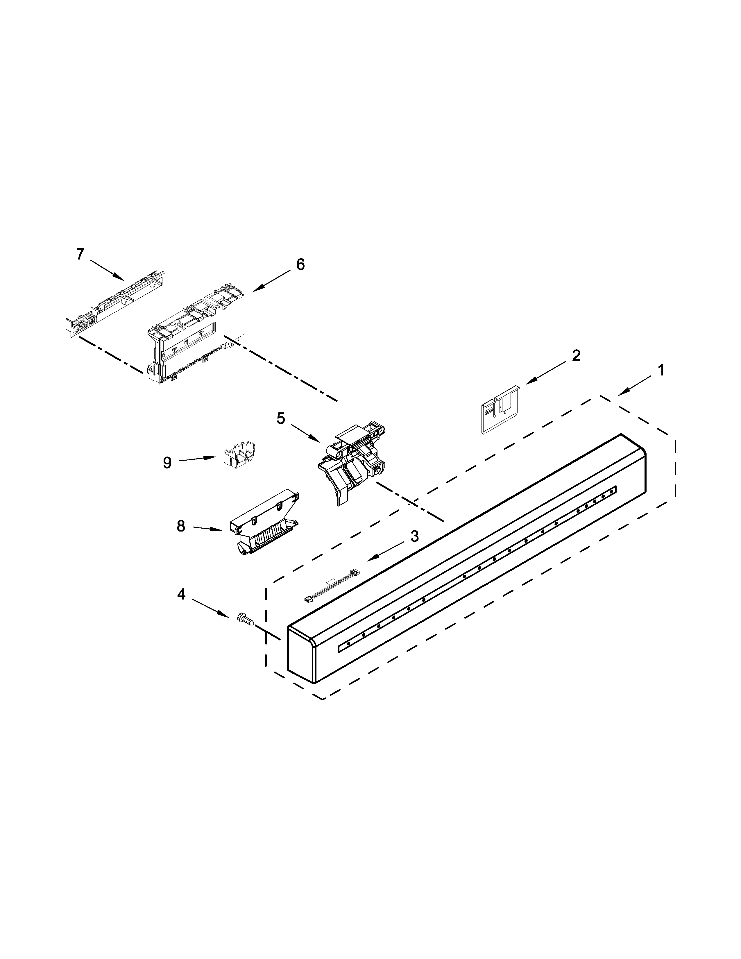 Control panel and latch parts