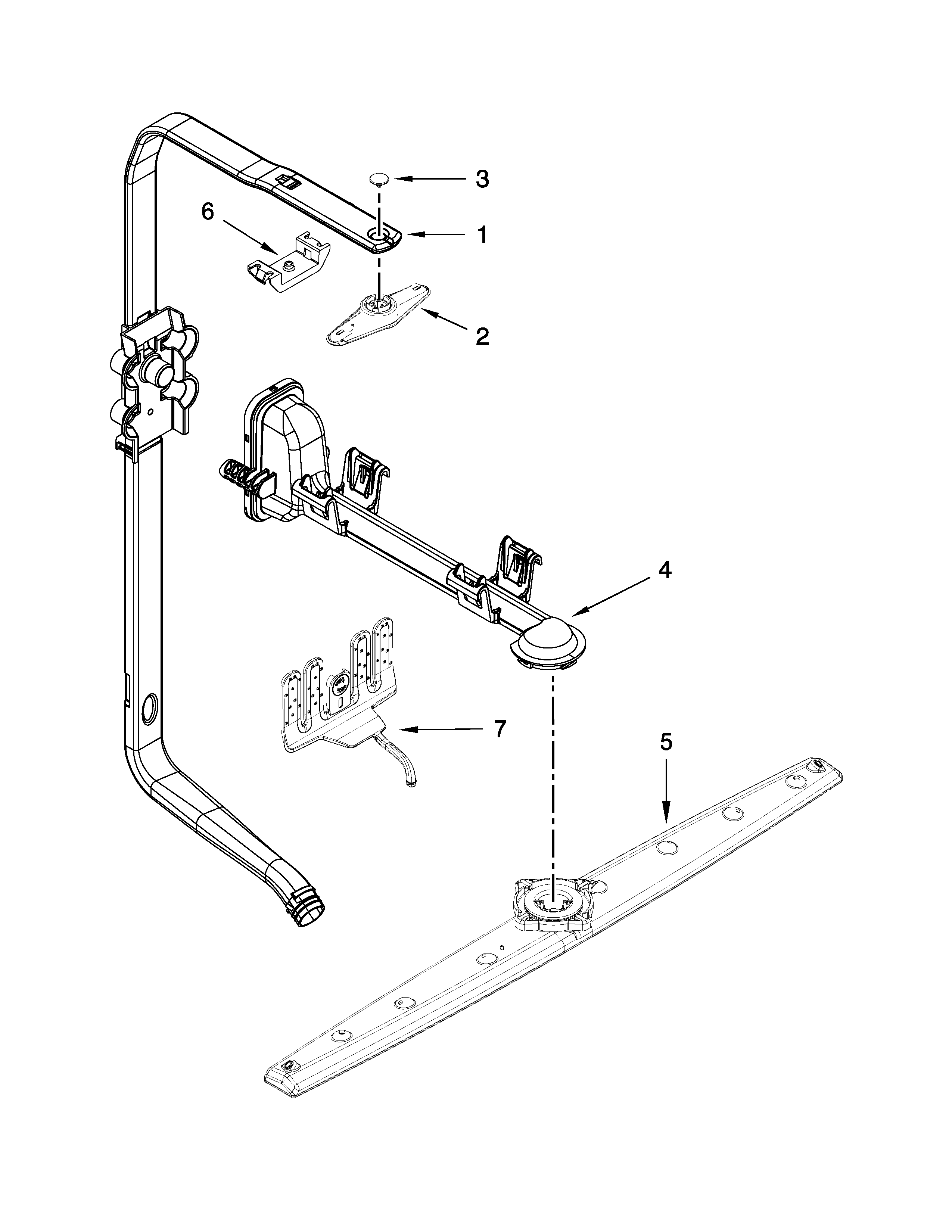 Upper wash and rinse parts