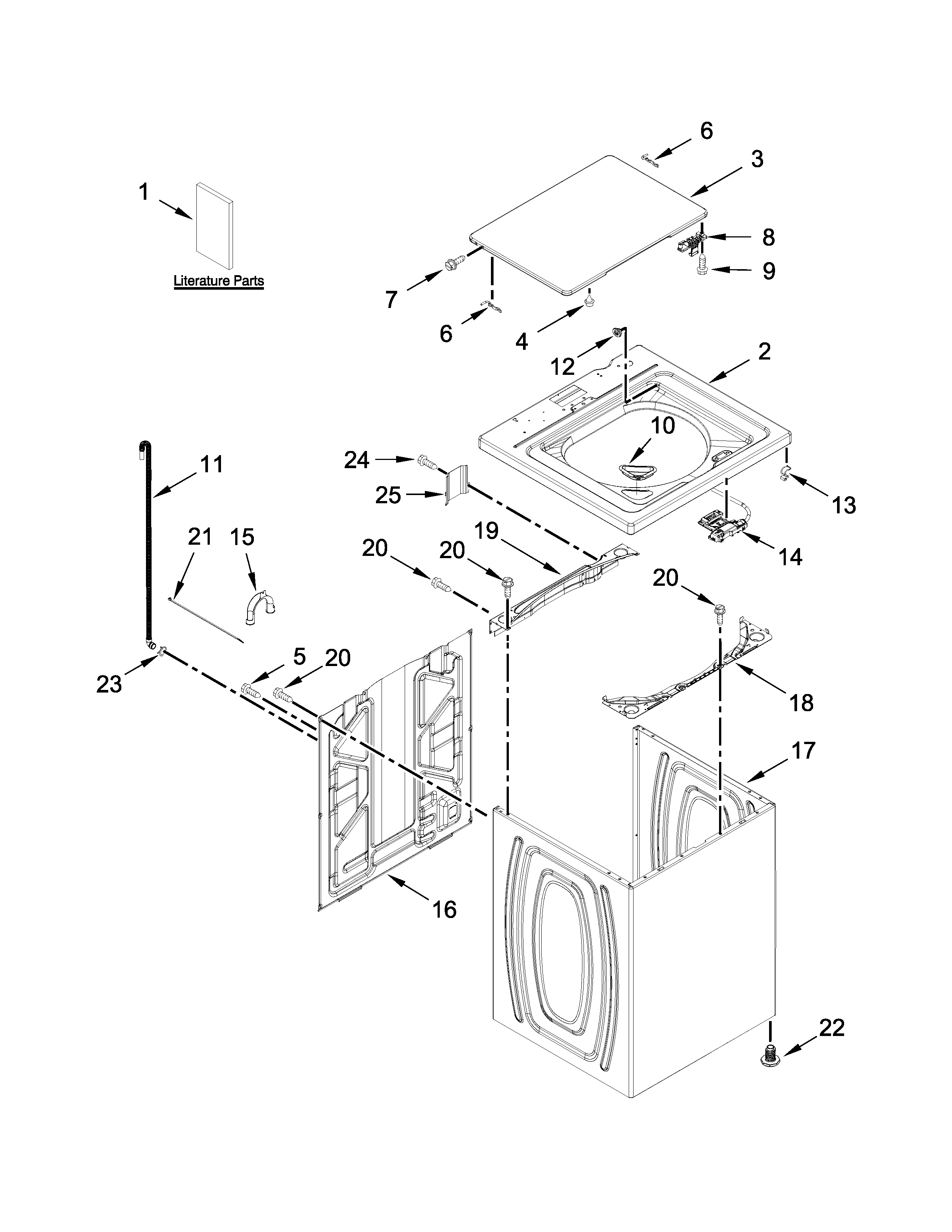 Top and cabinet parts