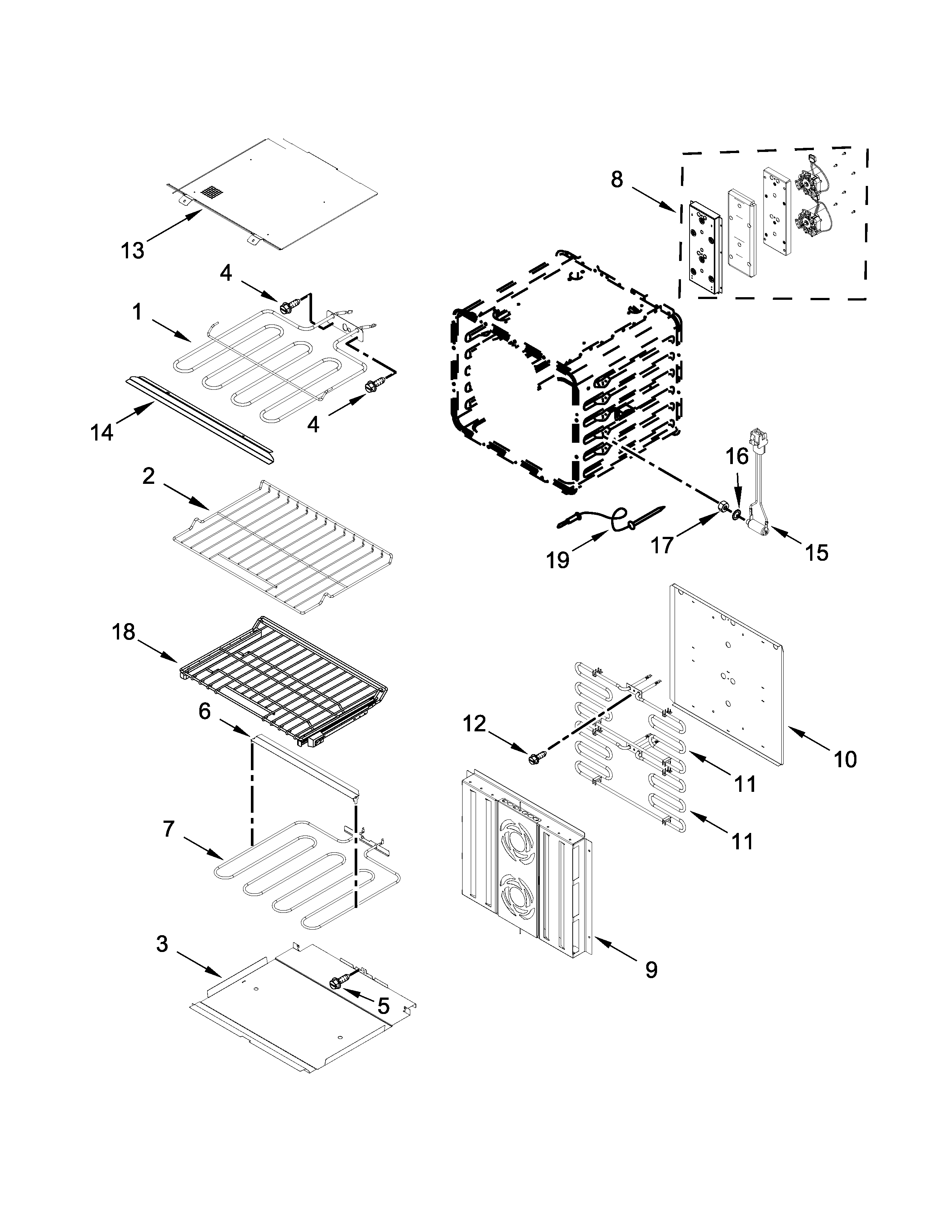 Internal oven parts