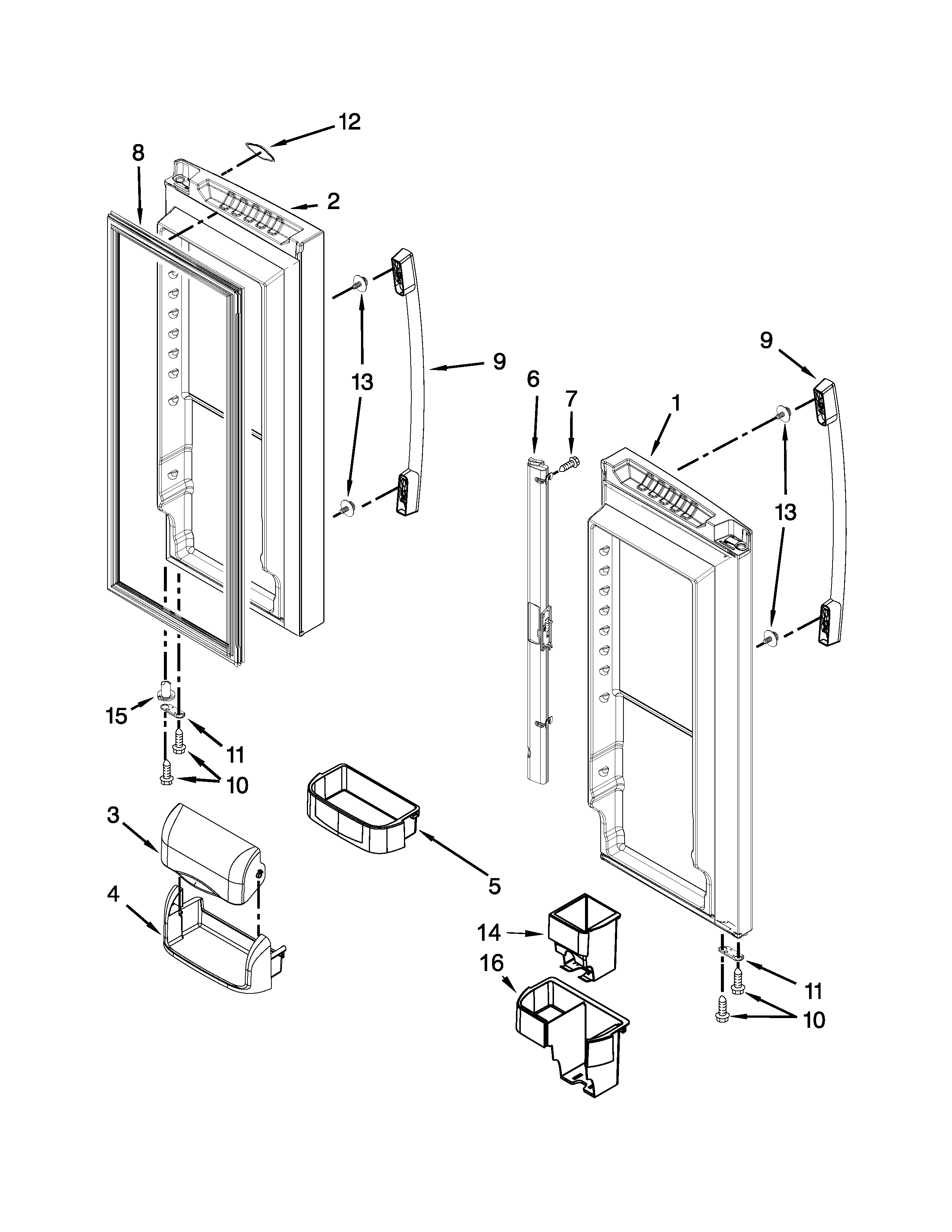 Refrigerator door parts