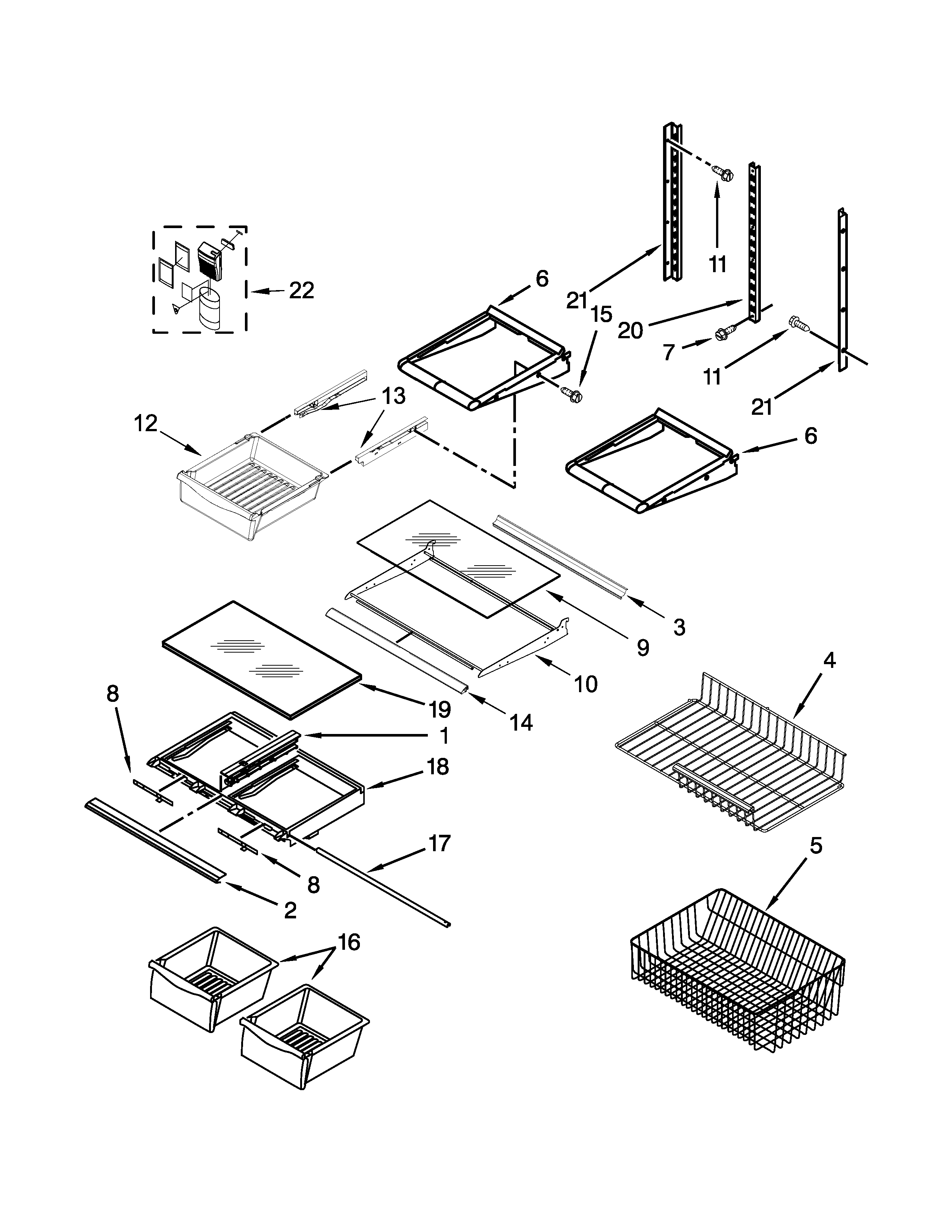 Shelf parts