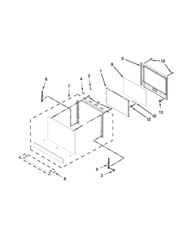 Lower oven door parts