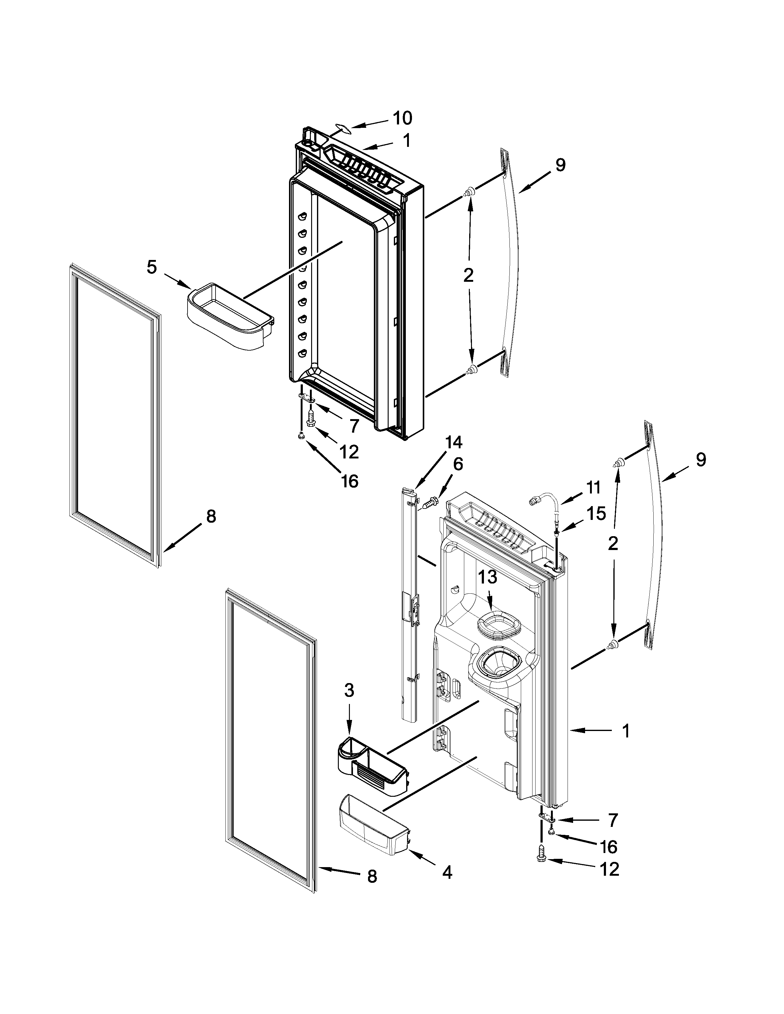 Refrigerator door parts