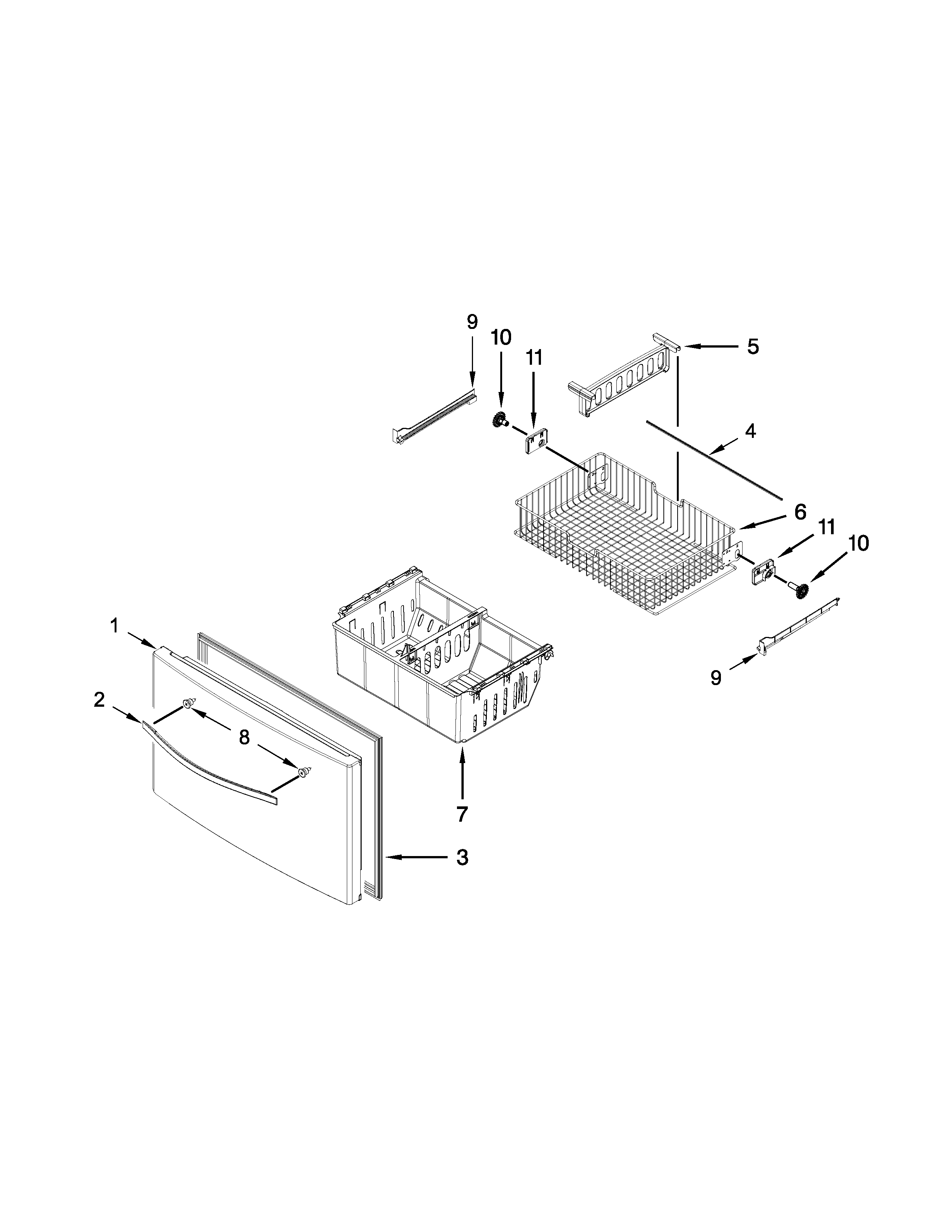 Freezer door parts