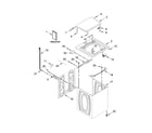 Whirlpool 7MWTW1950EW1 top and cabinet parts diagram