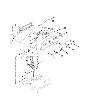 Controls and water inlet parts