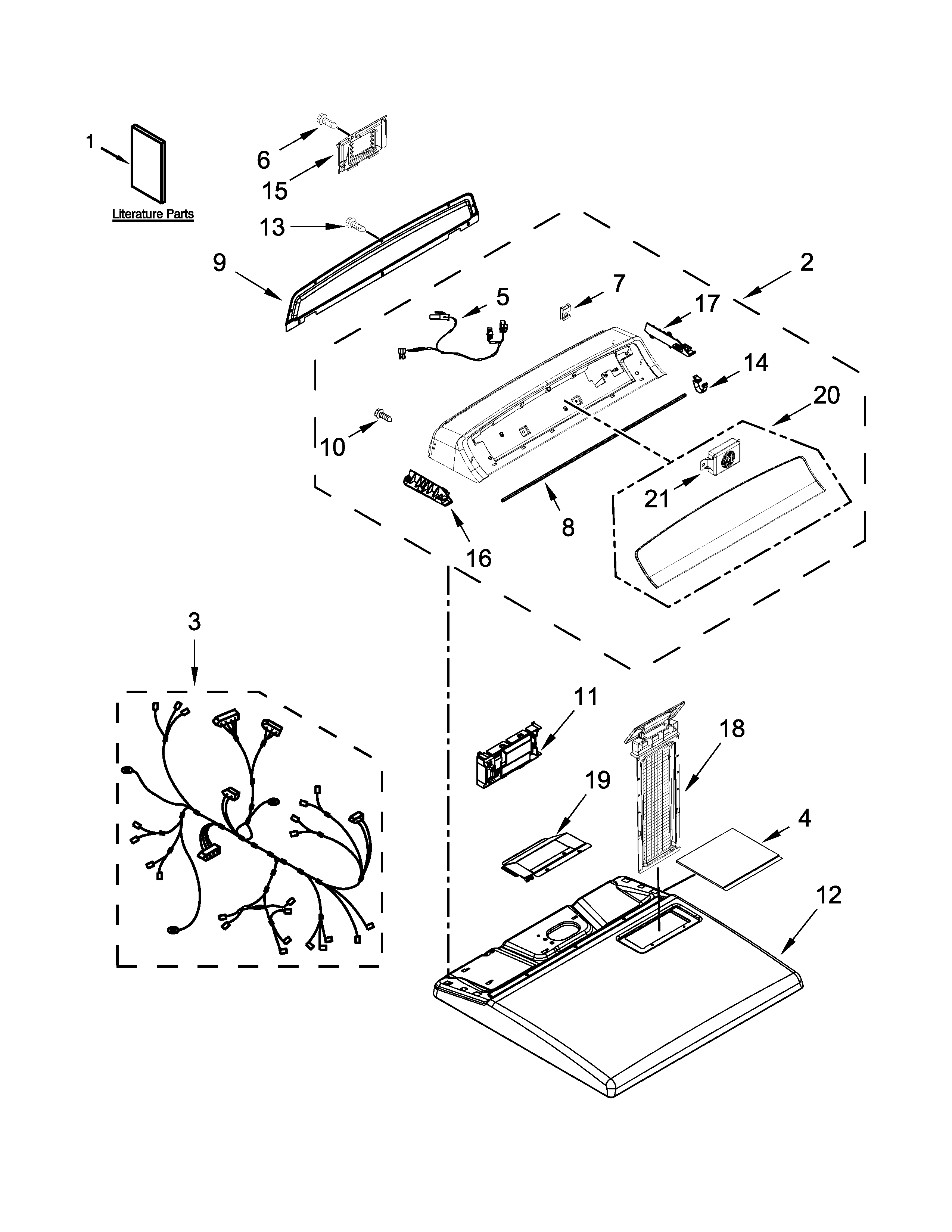 Top and console parts
