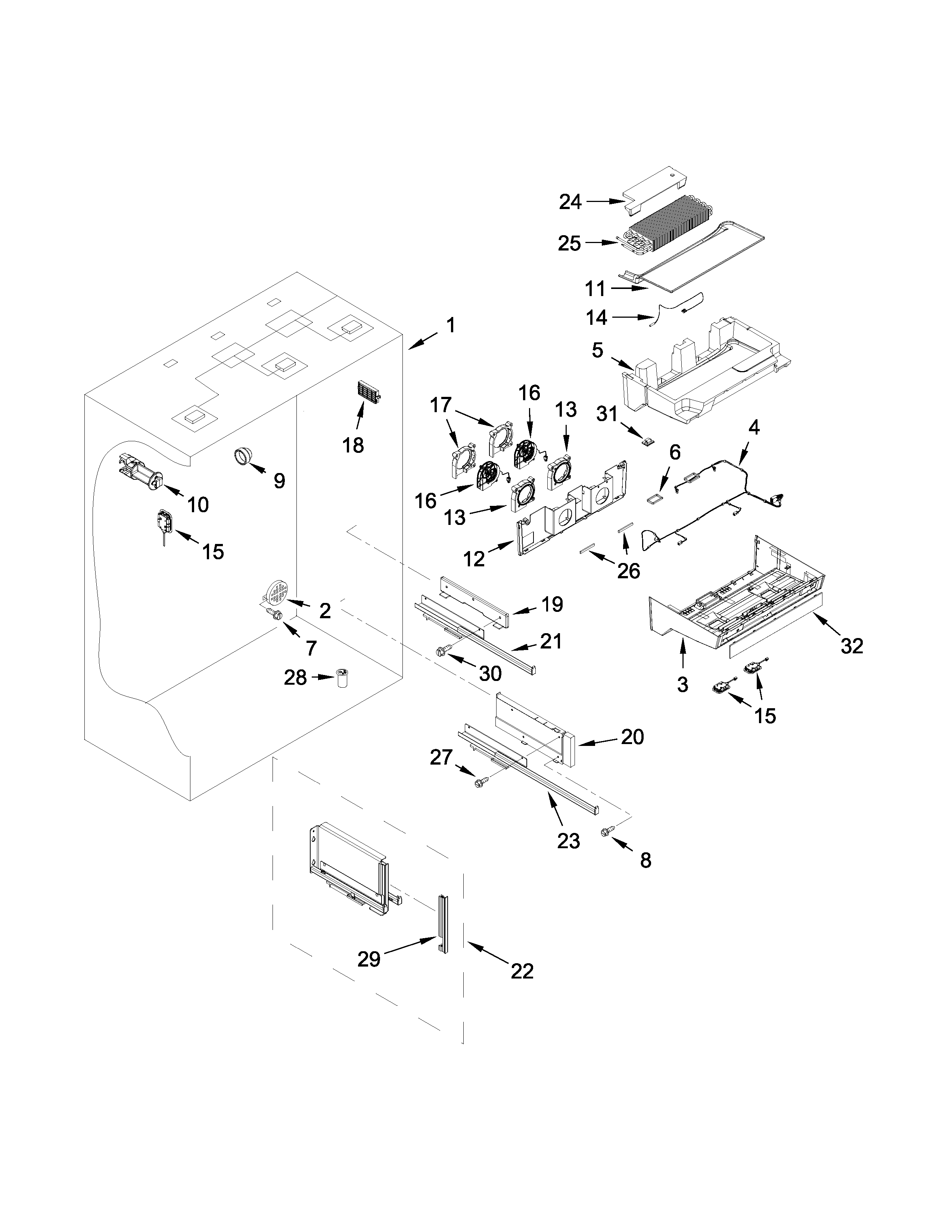 Refrigerator liner parts