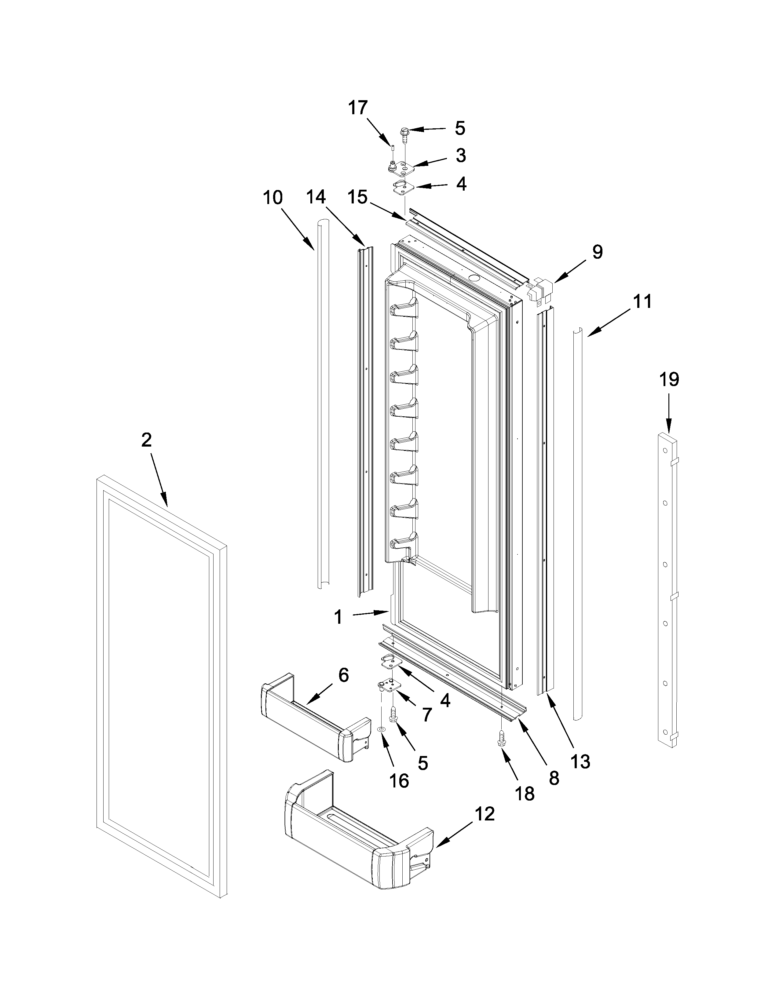 Refrigerator door parts