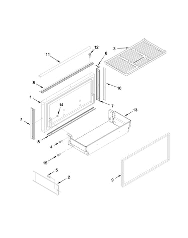 Freezer door and basket parts