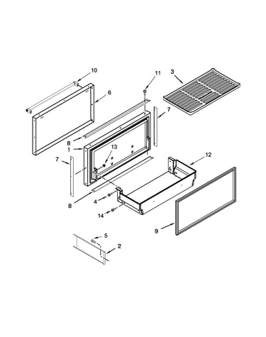 Freezer door and basket parts