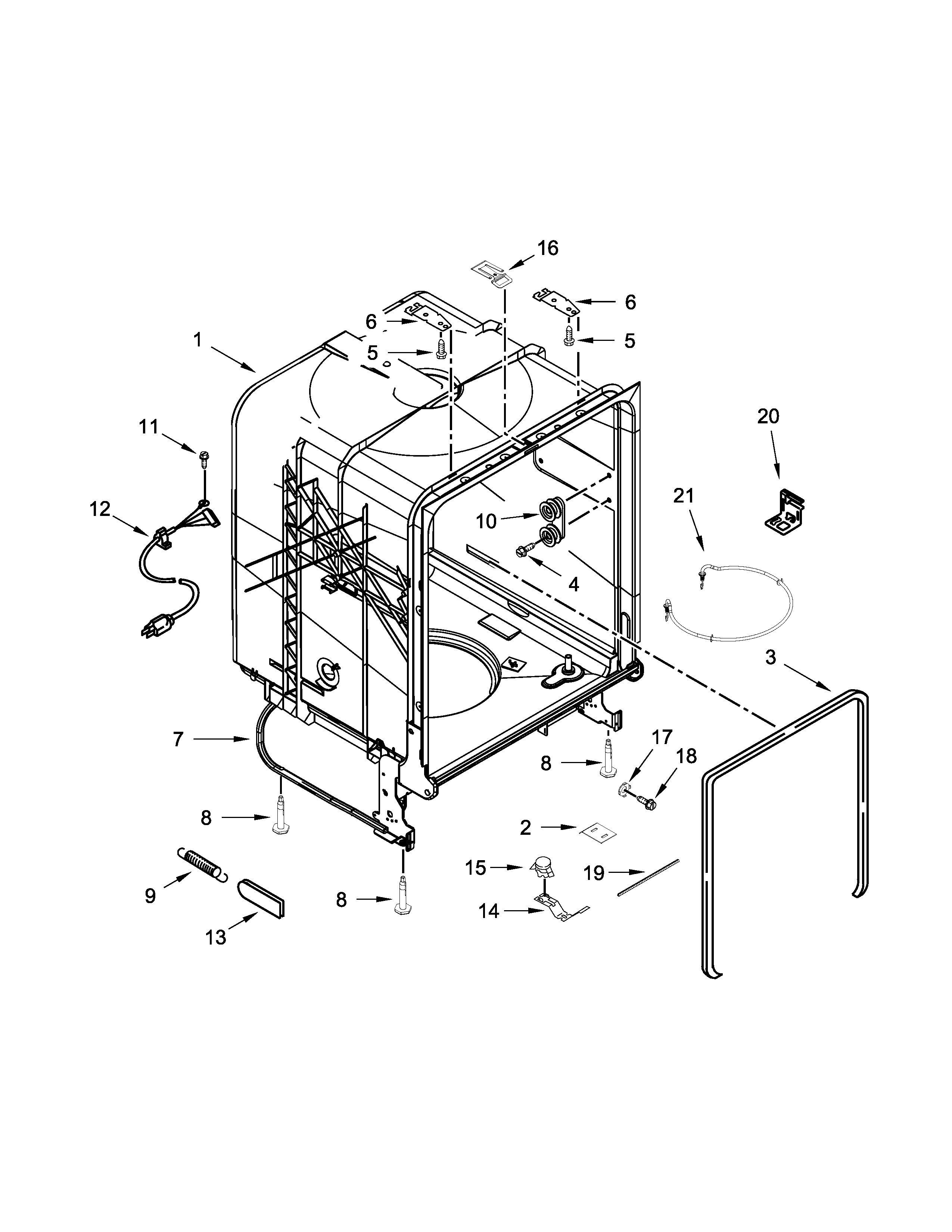 Tub and frame parts