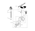 Whirlpool WDF121PAFW0 pump, washarm and motor parts diagram