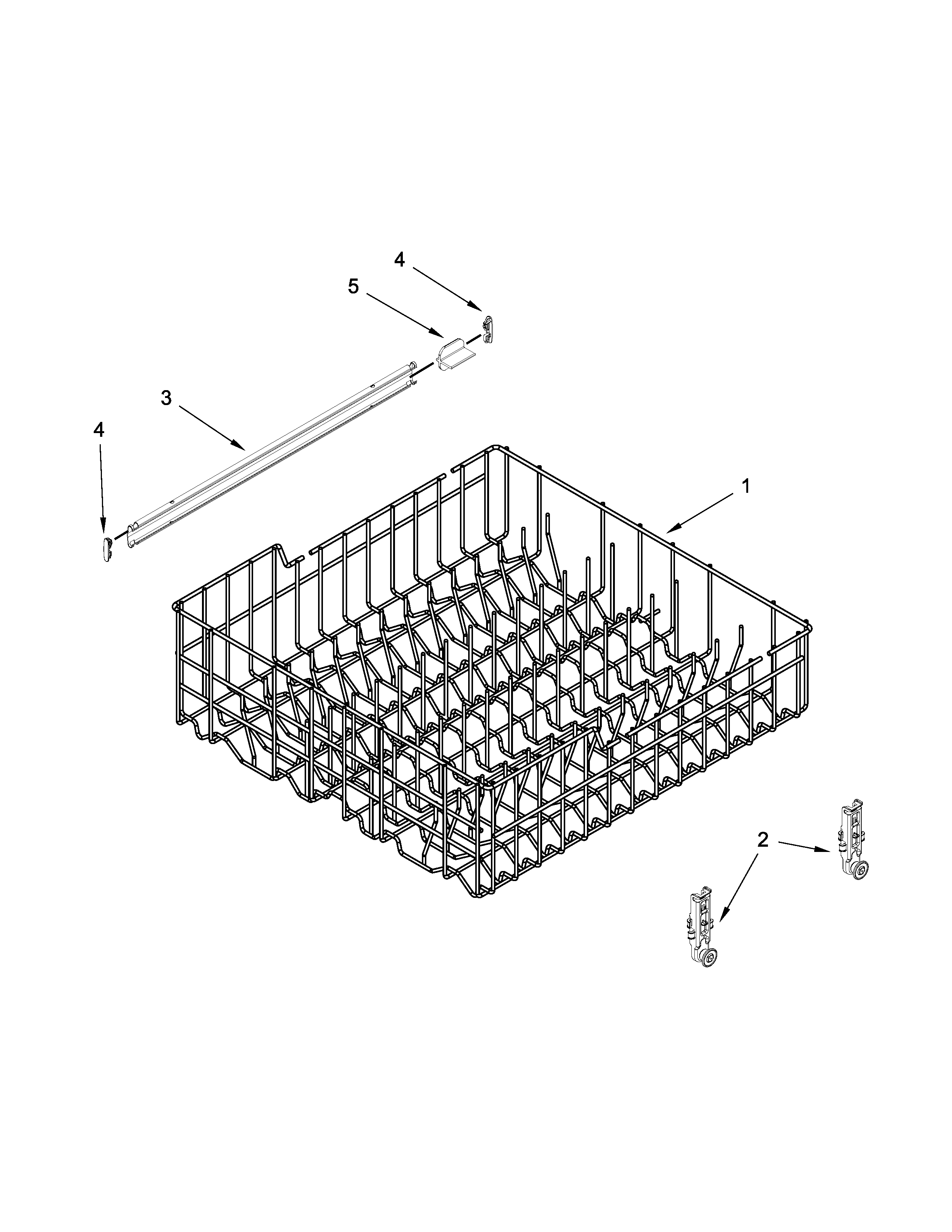 Upper rack and track parts