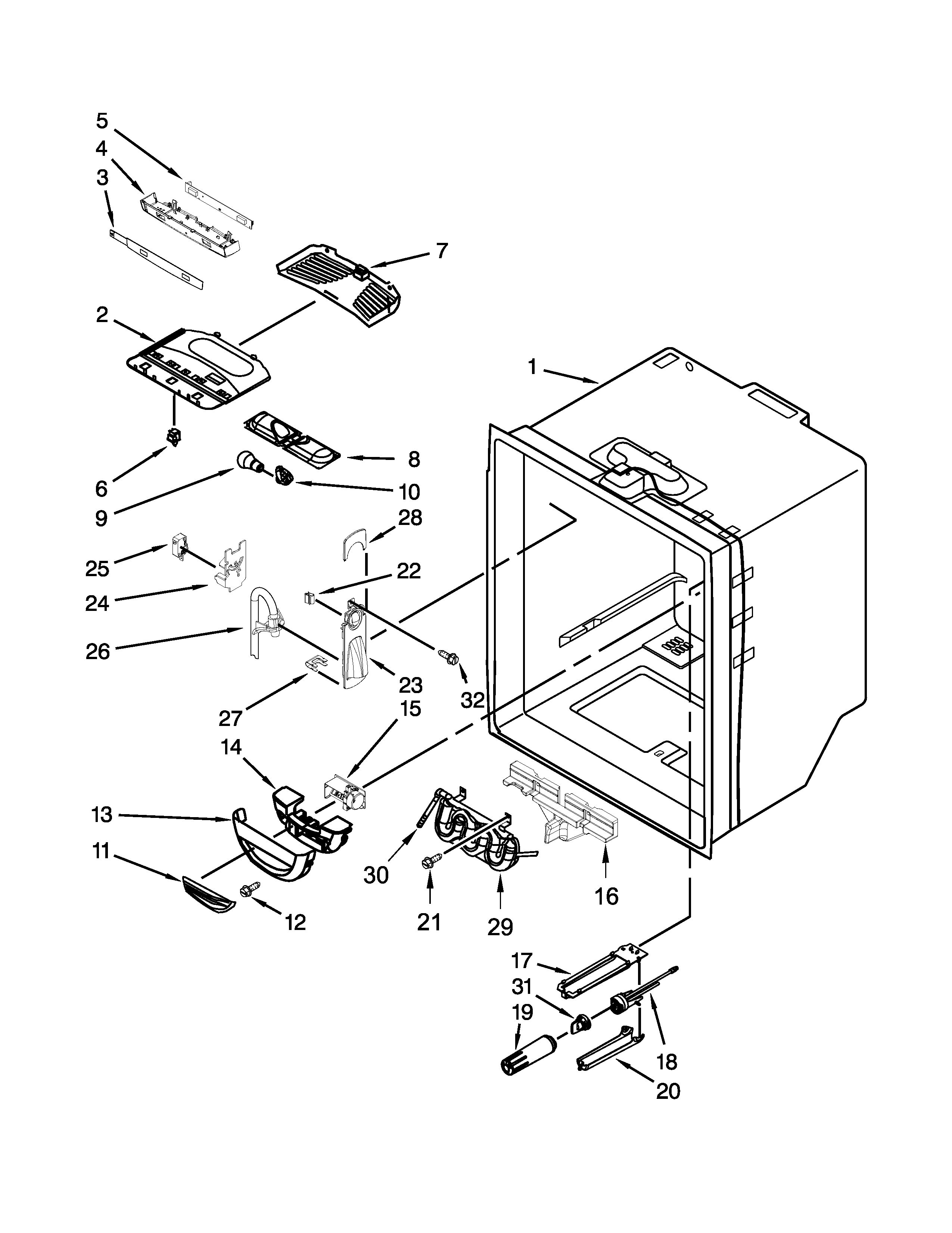 REFRIGERATOR LINER PARTS