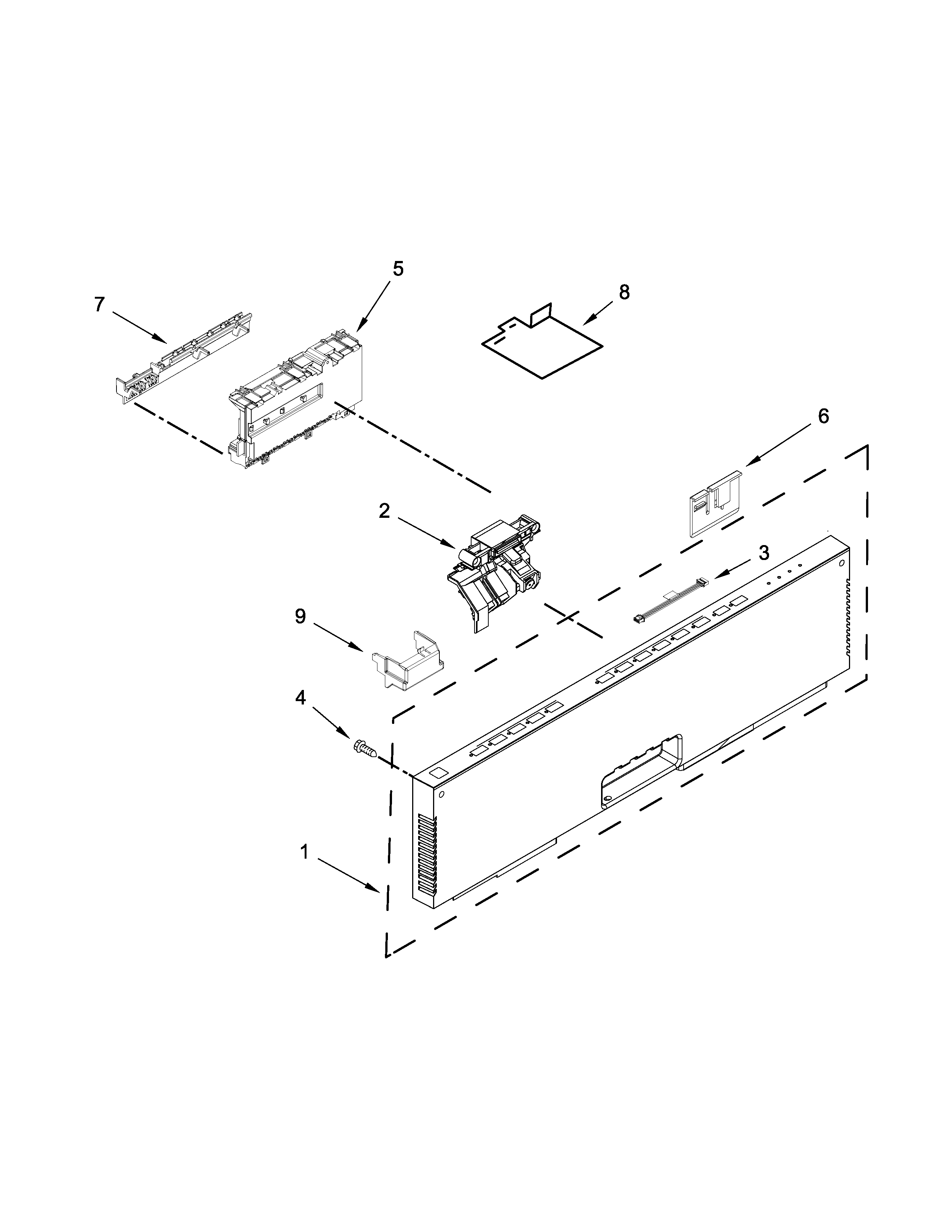 Control panel and latch parts