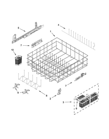 Lower rack and track parts