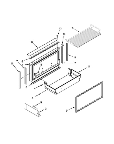 Freezer door and basket parts