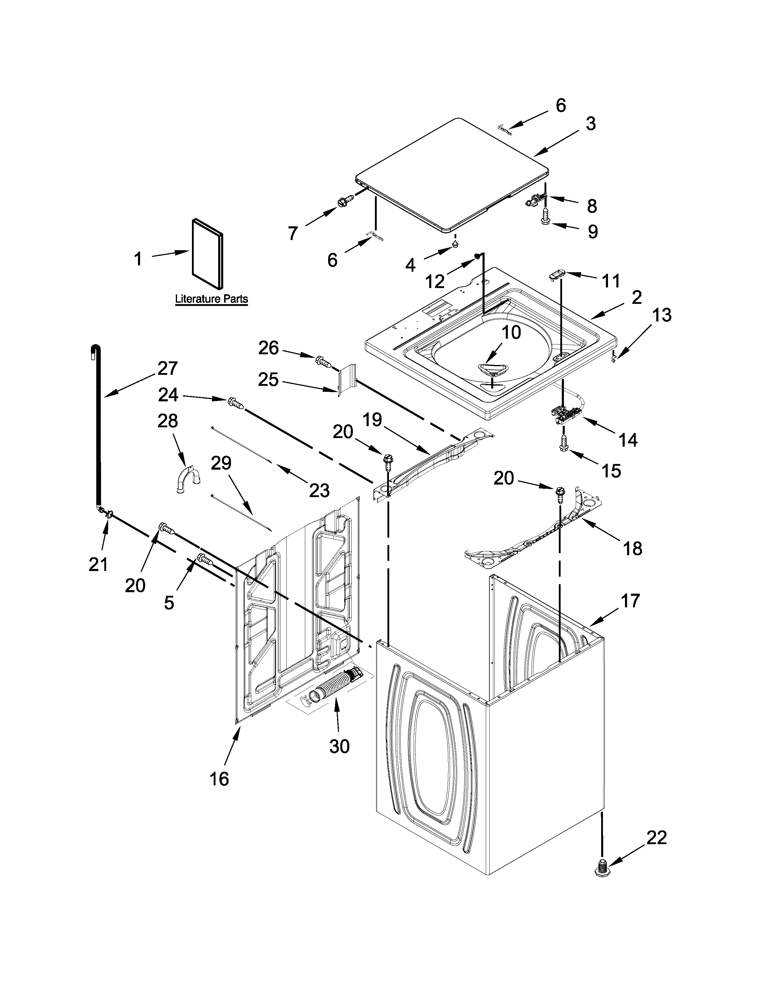 Top and cabinet parts