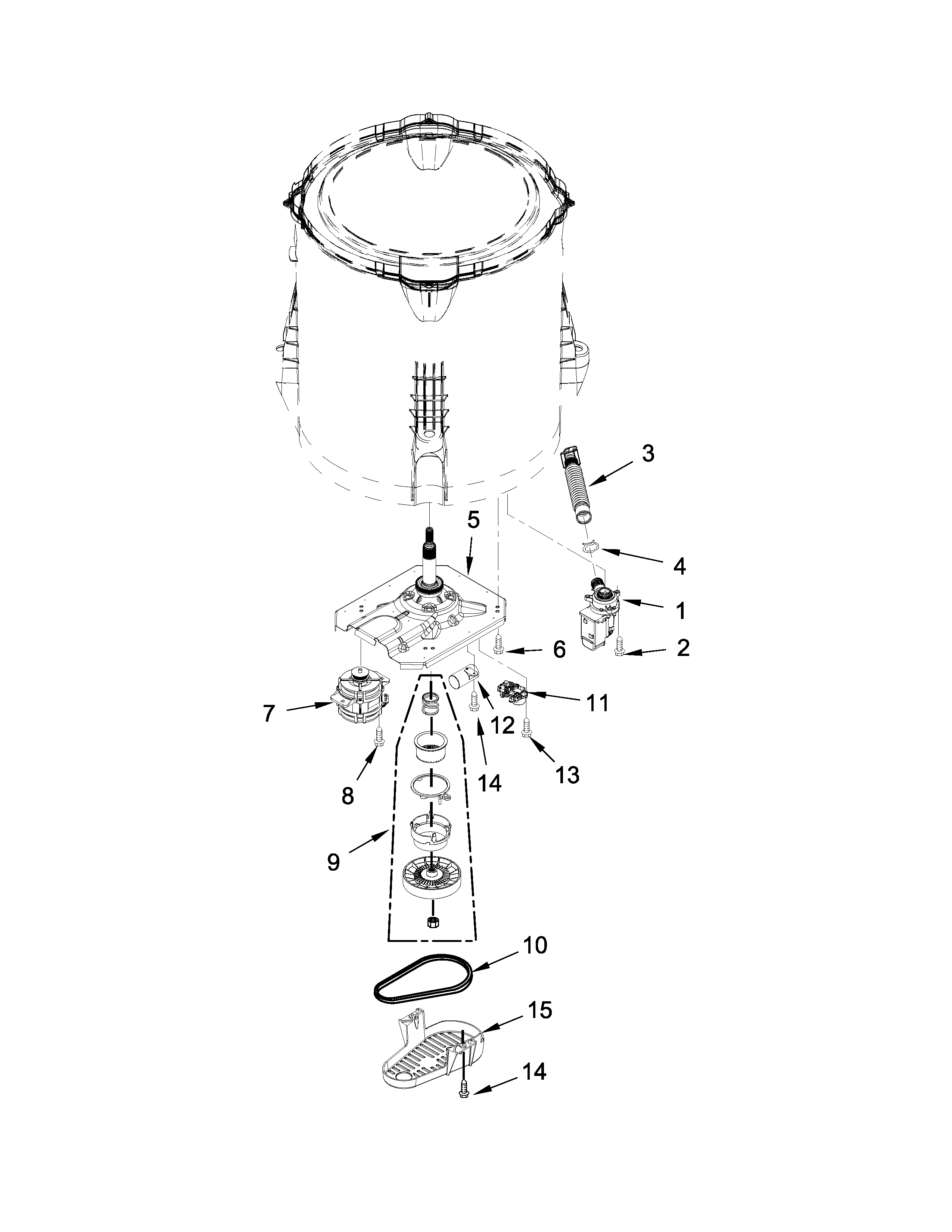 Gearcase, motor and pump parts