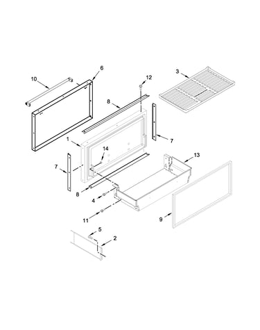 Freezer door and basket parts