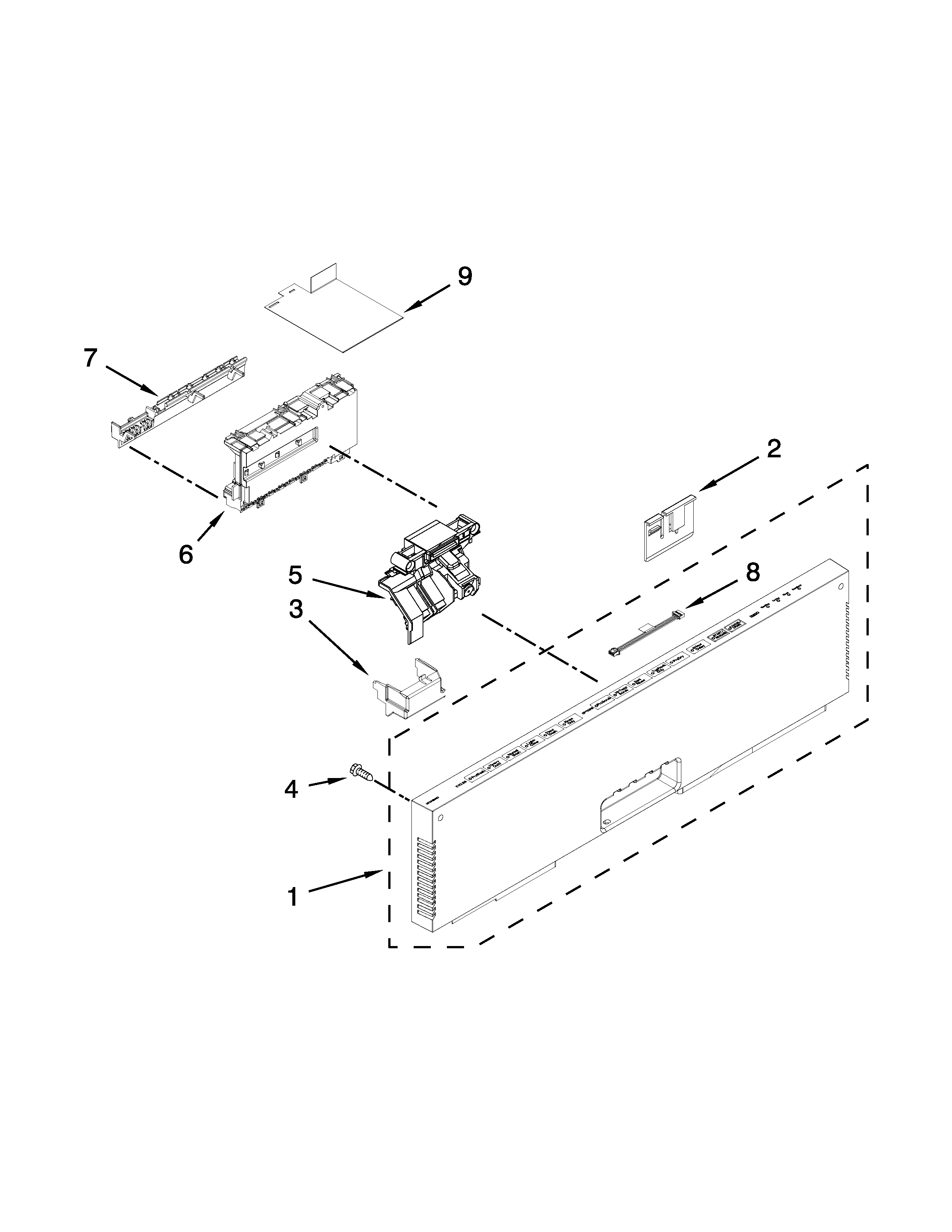 Control panel and latch parts