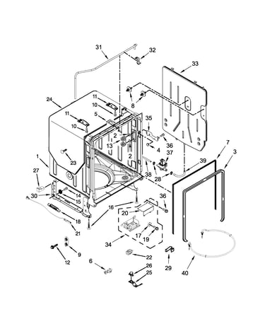 Tub, tank and frame parts