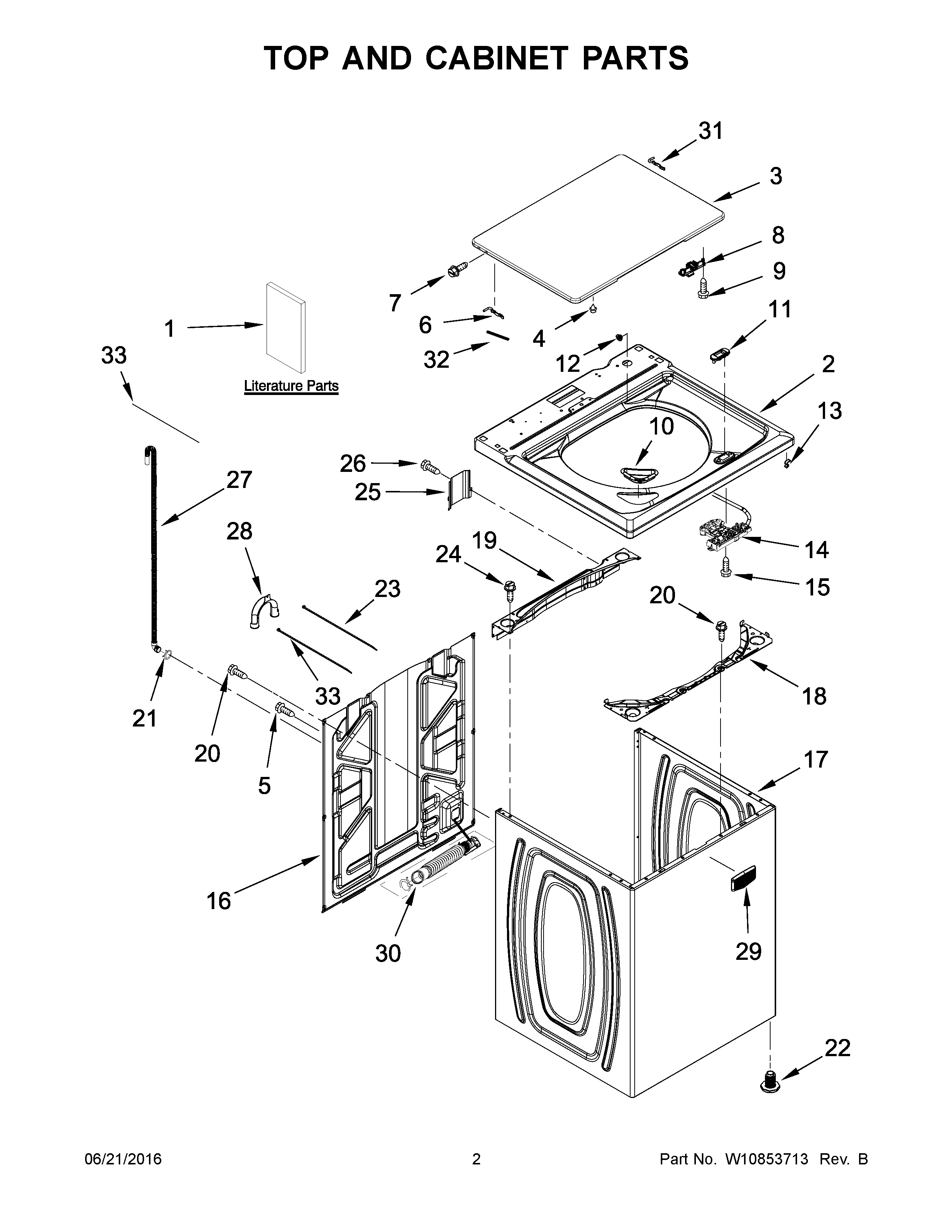Top and cabinet parts