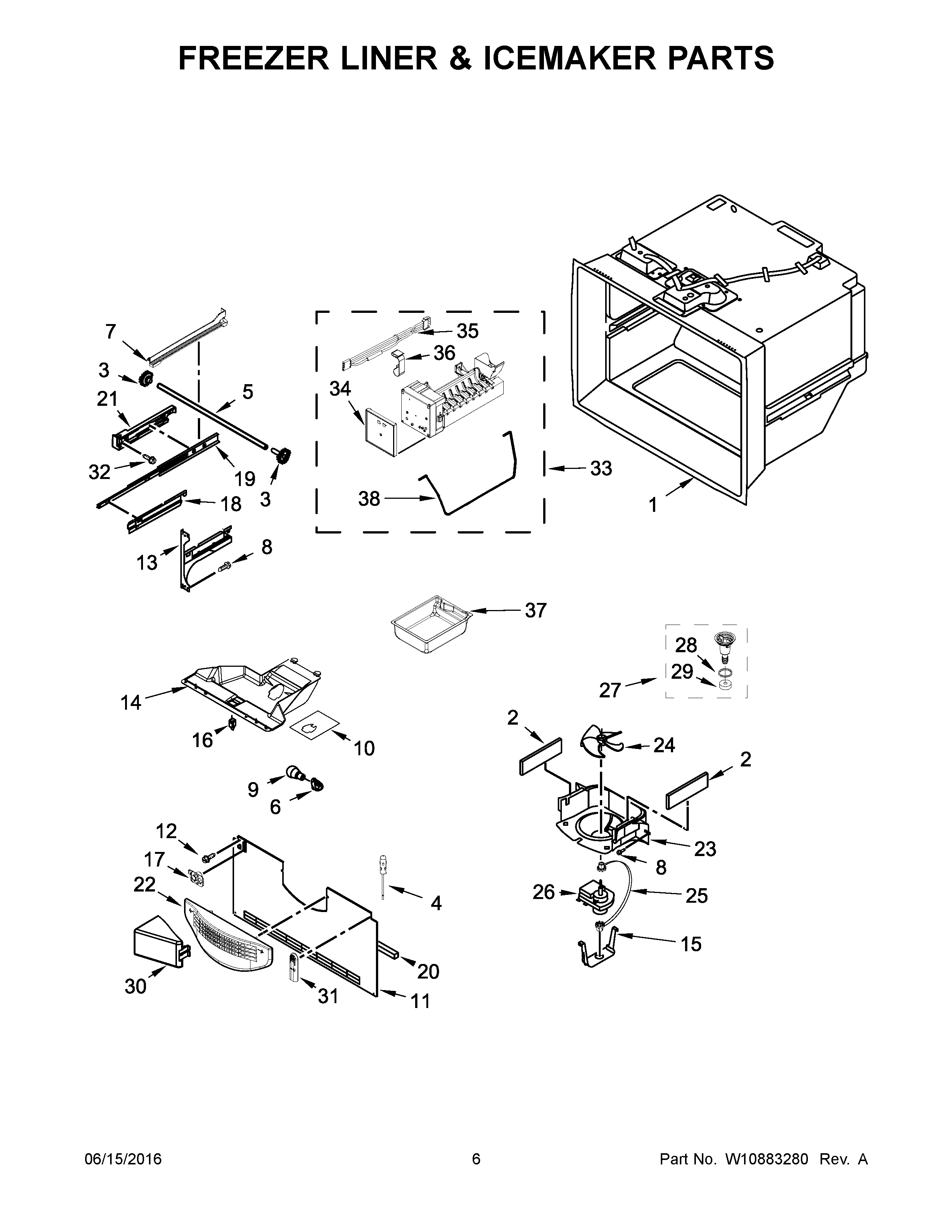 FREEZER LINER & ICEMAKER PARTS