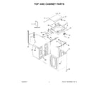 Whirlpool WTW5700XL3 top and cabinet parts diagram